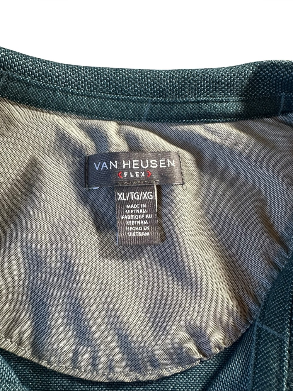 Van Heusen Men’s Teal Windowpane Polo Shirt XL - Picture 3 of 9